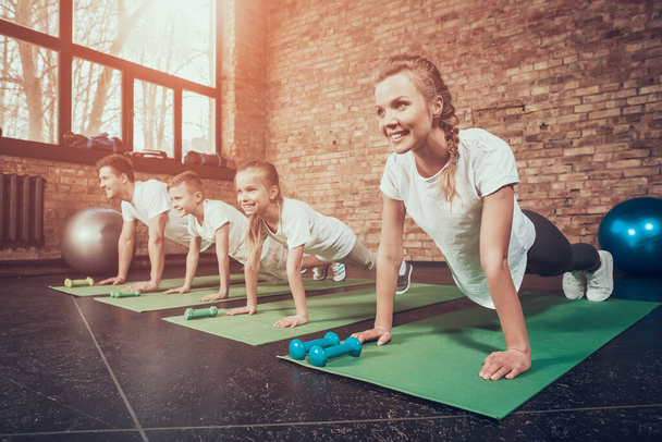 Cheerful family working out together.  - Fotoğraf, Görsel