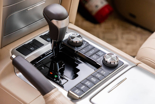 Gear shift in modern luxurious car - Photo, image