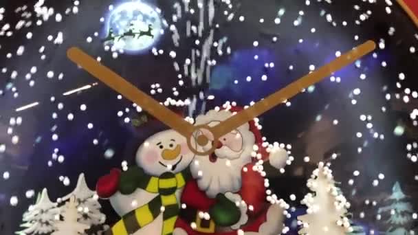 Animacja Świętego Mikołaja z bałwanem. - Materiał filmowy, wideo