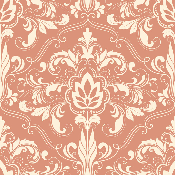 Vector damask seamless pattern element. Elegant luxury texture for wallpapers, backgrounds and page fill. - Vector, Image