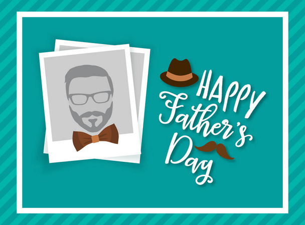 fathers day greeting card template, vector illustration - Vector, Image