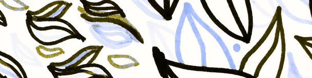 Himmelsblatt-Illustration. Black Grunge Background. Blue Beauty Präsentation. Khaki Floral Pattern. Weiße Vintage Tapete vorhanden. Vintage Canva. Helle abstrakte Illustration. - Foto, Bild