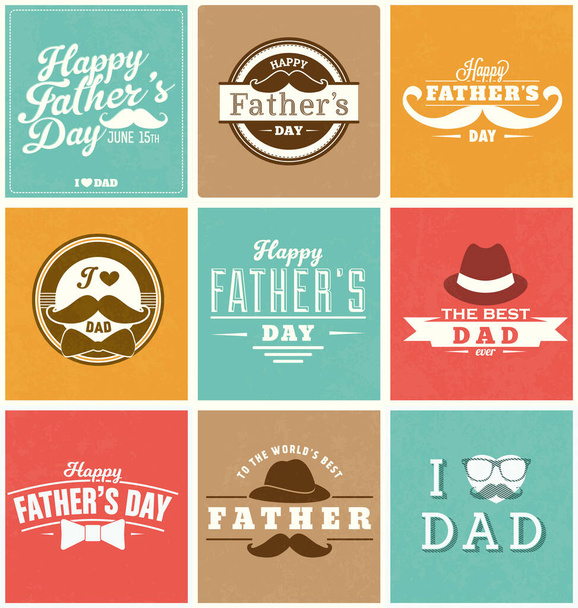 fathers day greeting card template, vector illustration - Vector, afbeelding