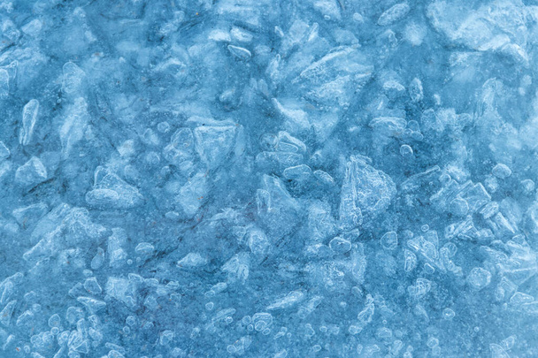 Tekstura powierzchni lodu. Tło zimowe - Zdjęcie, obraz