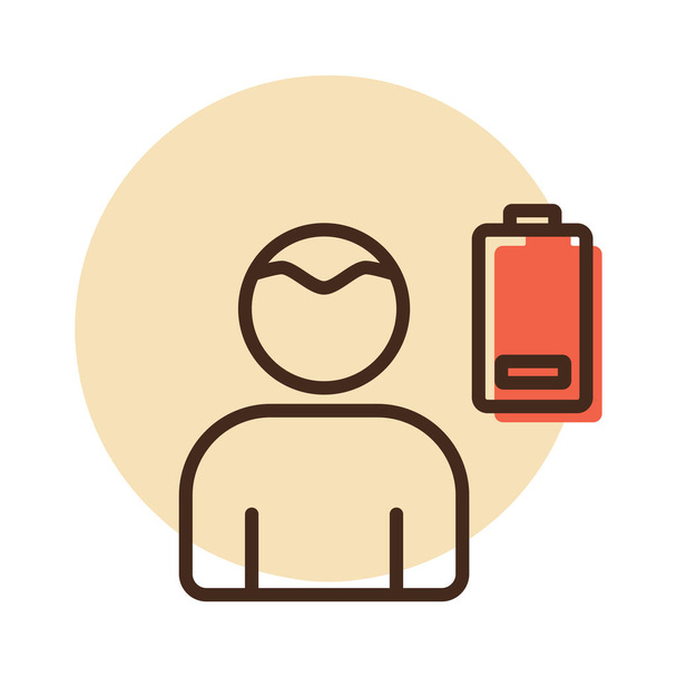 Novel Coronavirus symptoms weakness vector icon. Stress low battery. Graph symbol for medical web site and apps design, logo, app, UI - Vector, Image