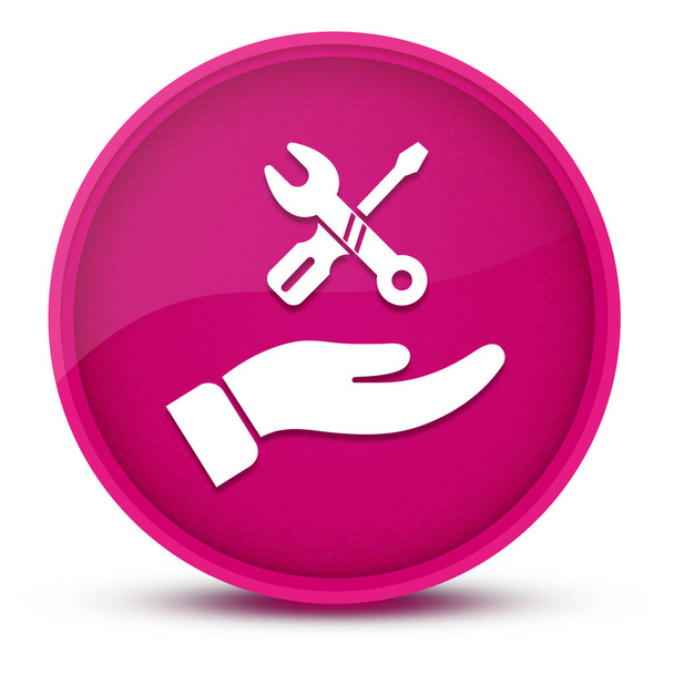 Reparación de la mano lujoso rosa brillante botón redondo ilustración abstracta - Foto, imagen