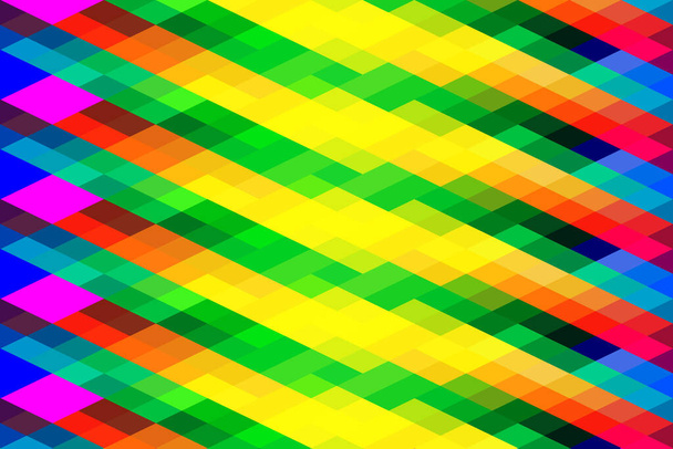 vector background made with rhomboid geometric shapes with vivid rainbow colors - Vector, Image