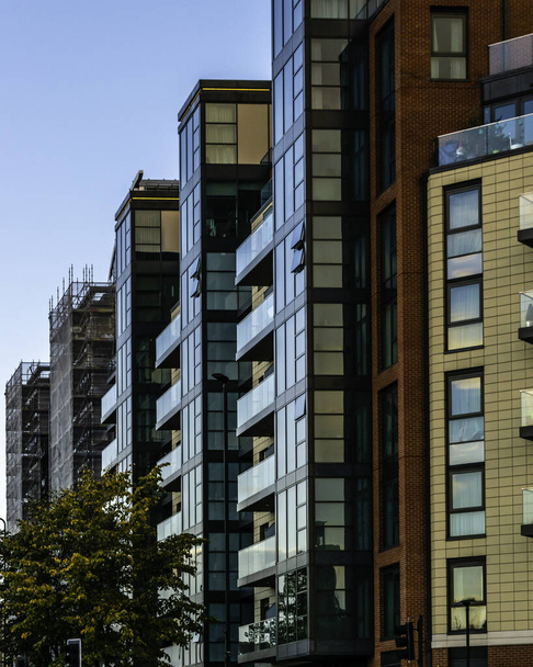 A vertical shot of modern buildings in Battersea, London - Φωτογραφία, εικόνα