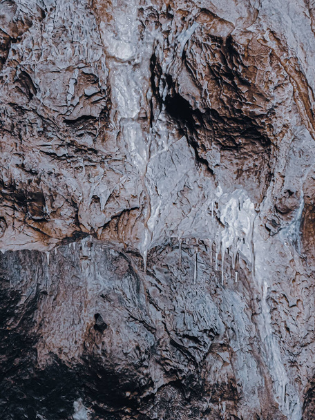 A vertical closeup shot of a rock texture for wallpaper/background - Фото, зображення