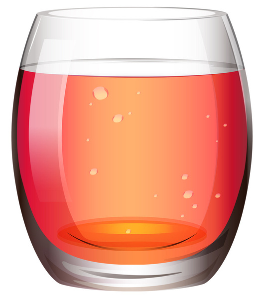 ein klares Trinkglas mit Saft - Vektor, Bild