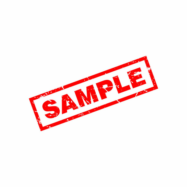 Muestra de Grungy rojo abstracto Vector de ilustración de signo de sello de goma, Sello de texto de muestra, Marca, Plantilla de diseño de etiqueta - Vector, imagen