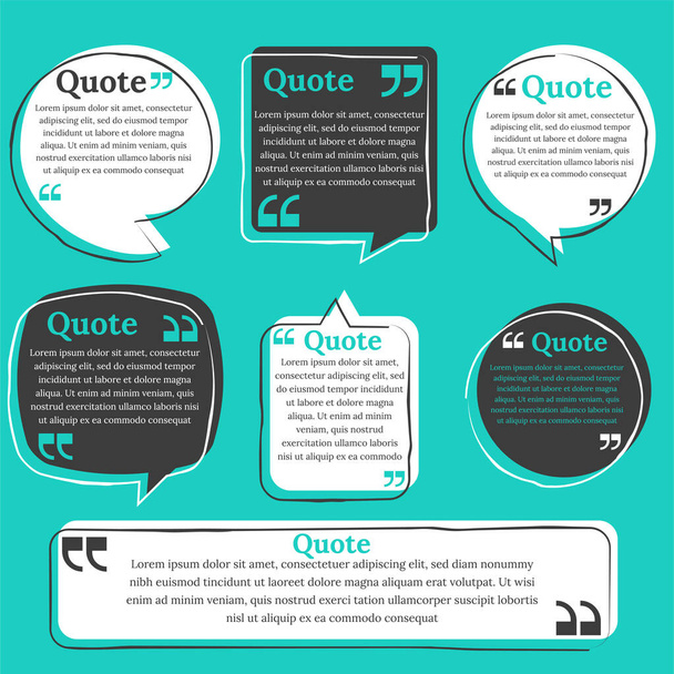 Quote box and speech bubble templates set - Vector, Image