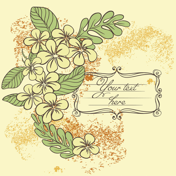 Vector Invitation Card with Flowers - Vector, imagen