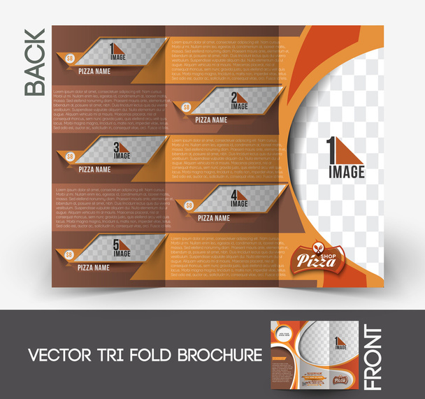 Tienda de pizza Tri-Fold Mock up & Diseño de folletos
 - Vector, imagen