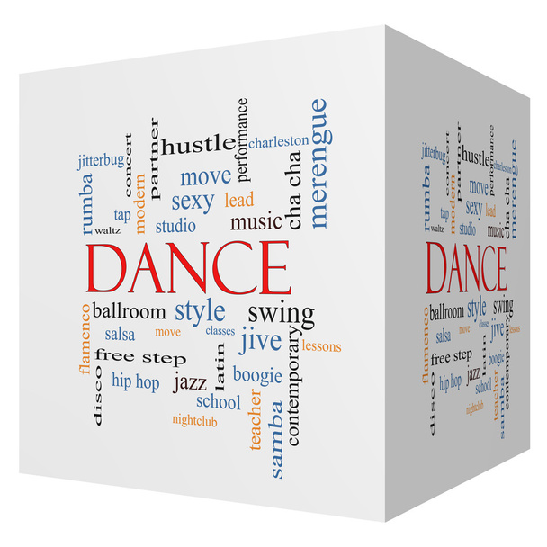 Danza 3D cubo Word Cloud Concept
 - Foto, immagini