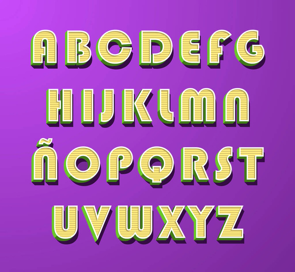 High Quality Modern Festive Alphabet on Color Background . Isolated Vector Elements - ベクター画像
