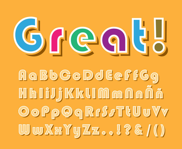 High Quality Modern Festive Alphabet on Color Background . Isolated Vector Elements - Διάνυσμα, εικόνα