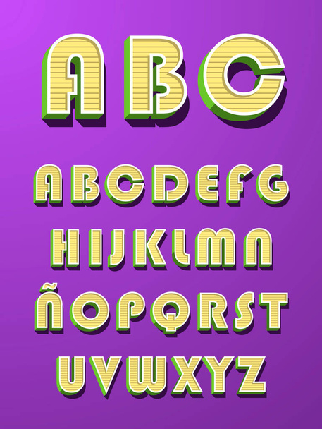High Quality Vintage Alphabet on Color Background . Isolated Vector Elements - Вектор, зображення