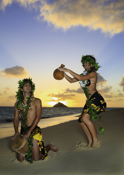pár táncoló hula - Fotó, kép