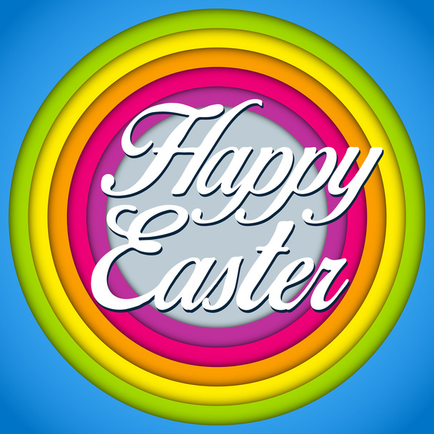 Feliz conejo de Pascua en el fondo del arco iris
 - Vector, Imagen