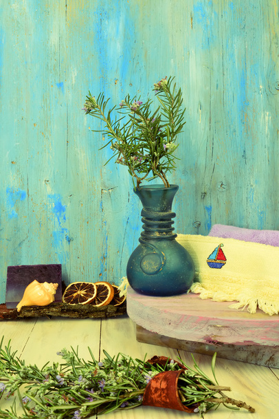 Aromatherapy rustic background - Photo, Image