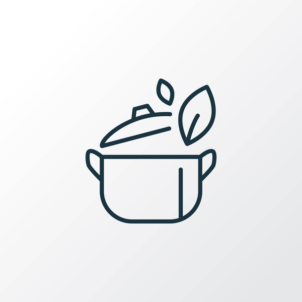 Vegan meal icon line symbol. Premium quality isolated saucepan element in trendy style. - Vector, Image