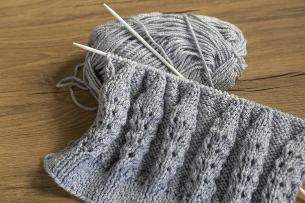 Knitting and knitting needles with wool - Photo, Image
