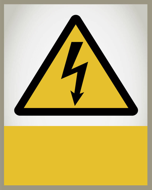 Señal de peligro de advertencia de alta tensión, tarjeta de precaución en blanco - Foto, imagen