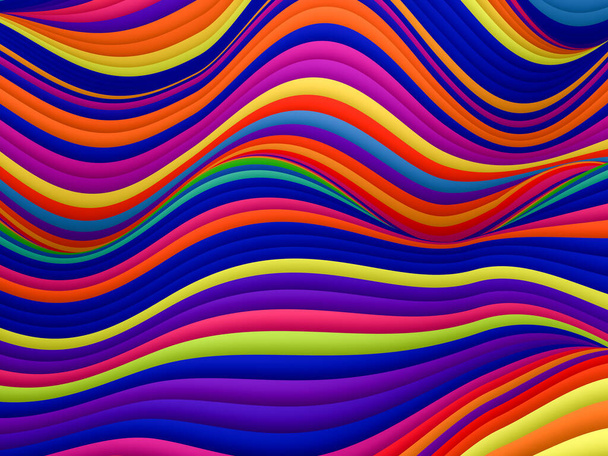 Абстрактный фон разноцветных полосатых волн для печати и дизайна
. - Фото, изображение
