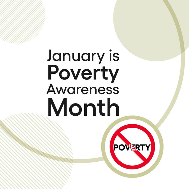 Εικονογράφηση διανύσματος με θέμα τον μήνα ευαισθητοποίησης για την εθνική φτώχεια στην Αμερική που παρατηρείται κάθε χρόνο κατά τη διάρκεια του Ιανουαρίου. - Διάνυσμα, εικόνα