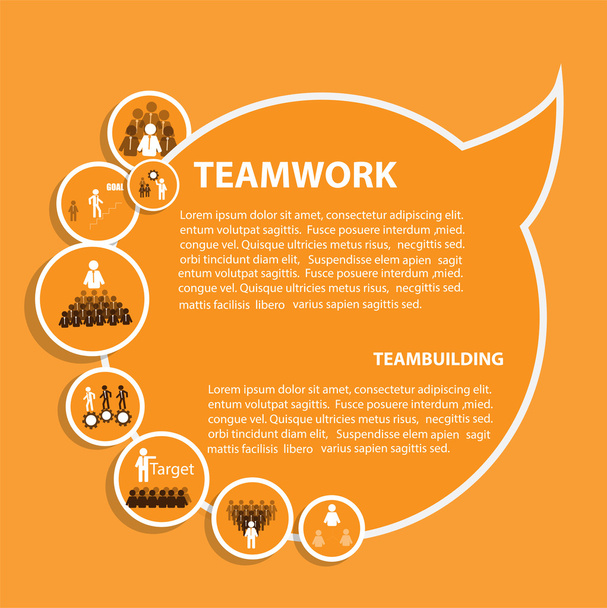 Infografik-Vorlage für Teamwork-Konzept - Vektor, Bild