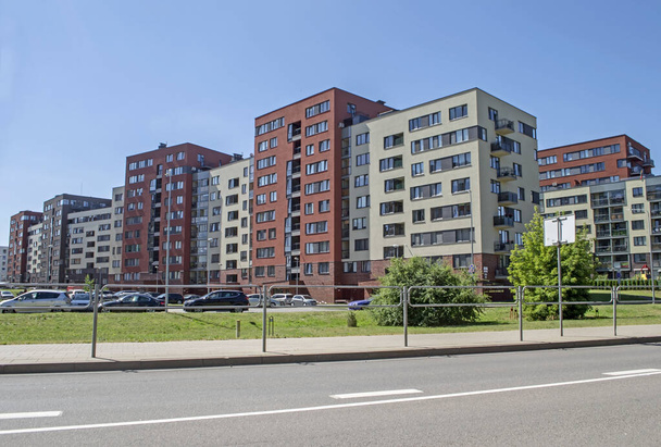 Modern urban landscape. Residential quarter of Vilnius, Lithuania. - Photo, Image