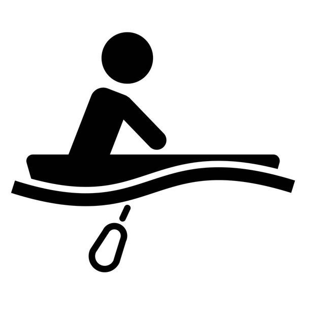 Rowing sport icon. Rower silhouette symbol on isolated background. Vector illustration - Vector, Image
