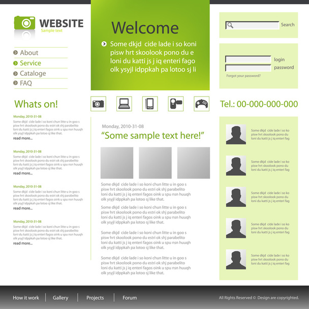 Web site design template - Vecteur, image