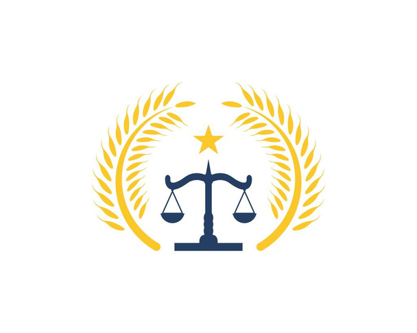 Firma de abogados y logotipo de justicia plantilla de vector - Vector, imagen