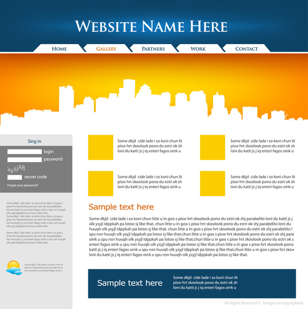 Web site design template - Vektör, Görsel
