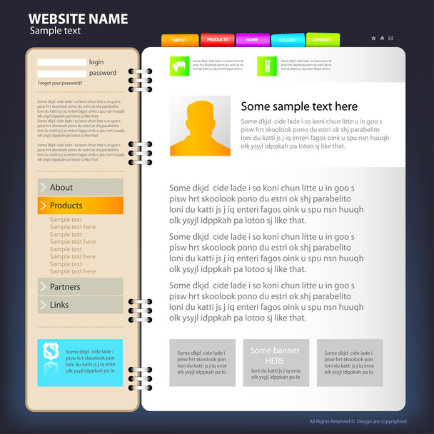 Šablona návrhu webu - Vektor, obrázek