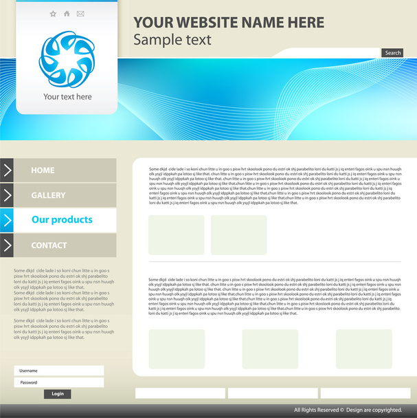 Web site design template - Vettoriali, immagini