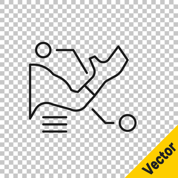 Μαύρη γραμμή Prosthesis χέρι εικονίδιο απομονώνονται σε διαφανές φόντο. Φουτουριστική έννοια του βιονικού βραχίονα, ρομποτικό μηχανικό χέρι. Διάνυσμα. - Διάνυσμα, εικόνα