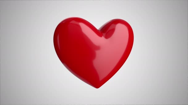 Animation eines großen roten Herzens, das auf hellem Hintergrund pulsiert. - Filmmaterial, Video
