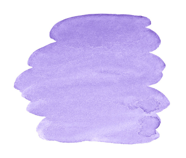 Mancha de acuarela lila en colores pastel suaves, mancha natural en un respaldo de papel. Marco aislado dibujado a mano con un cepillo. - Foto, imagen