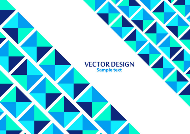Squares from triangles in blue tones. Modern geometric abstract template. Empty place for text. Vector illustration. - Vektor, Bild