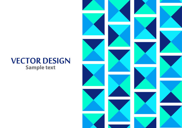Squares from triangles in blue tones. Modern geometric abstract template. Empty place for text. Vector illustration. - Vektor, obrázek