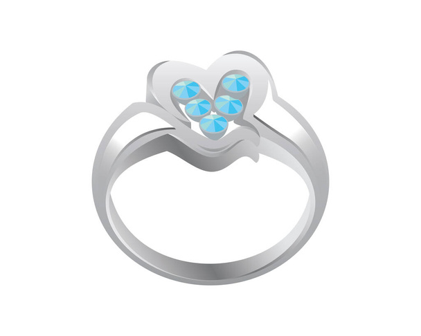 Detailed Diamond Wedding Ring Illustration Vector - Vector, Image