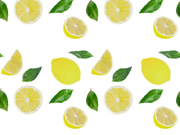 Citrus Fruits seamless pattern.Creative summer background composition. - Фото, изображение