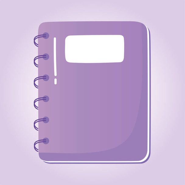 education notebook with spiral school elementary cartoon icon - Vecteur, image