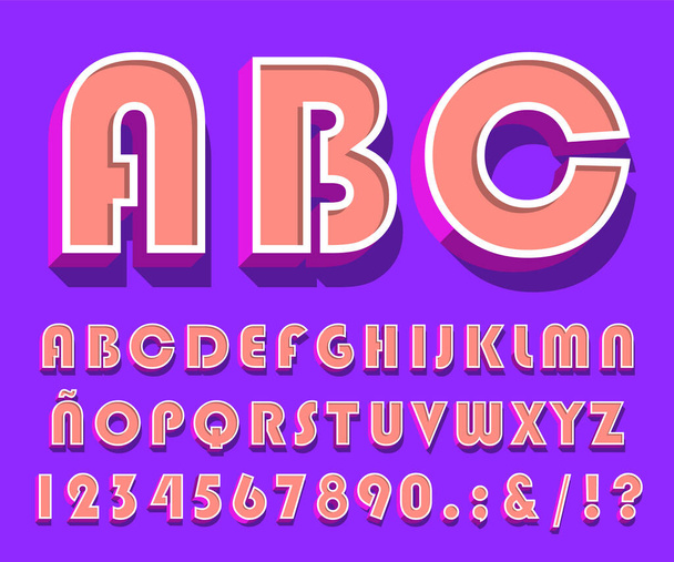 High Quality Modern Festive Alphabet on Color Background . Isolated Vector Elements - Vektor, obrázek