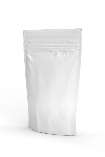Bolsa de comida maqueta aislada sobre fondo blanco - 3d render - Foto, imagen