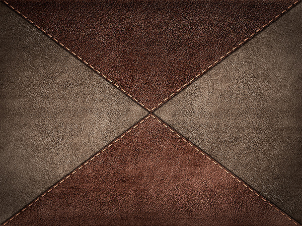 Combined stitched leather background - Photo, Image