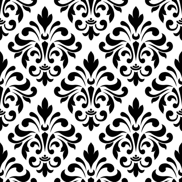 seamless pattern in monochrome colors, baroque ornament, swirls classic - Vector, Image